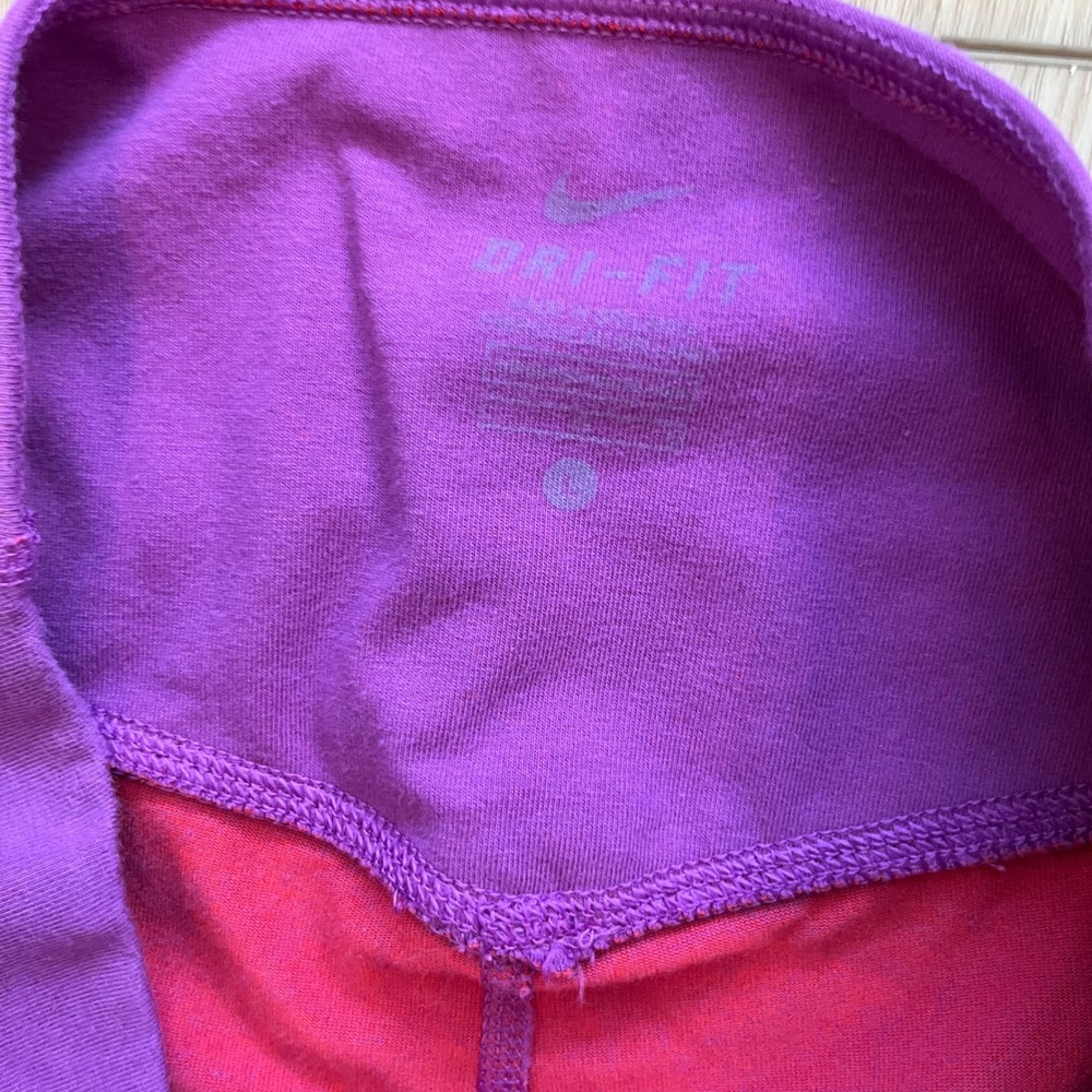 Nike Legend Tight Fit Dri-FIT Purple Red Wavy Stripe Capri Leggings 725095-556 L - Picture 3 of 8